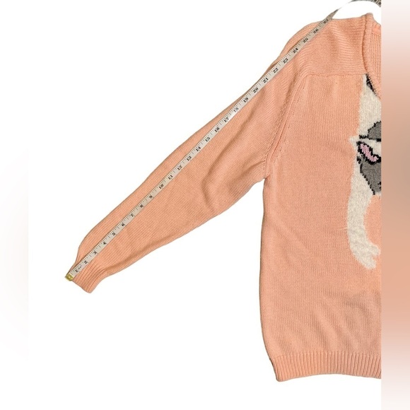 Rare Wildfox White Label Peach Oversized Joan the Cat Sweater Size XS - Picture 12 of 13